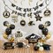 Graduation Party Balloons – Class of 2026 Black & Gold Balloon Set with “We Are So Proud of You” Banner, Grad Cap Foil Balloon, Star Balloons & Hanging Swirls Decor Kit